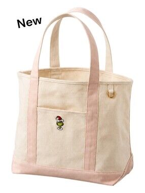 New! American Eagle Grinch Canvas Tote Bag 100% Cotton